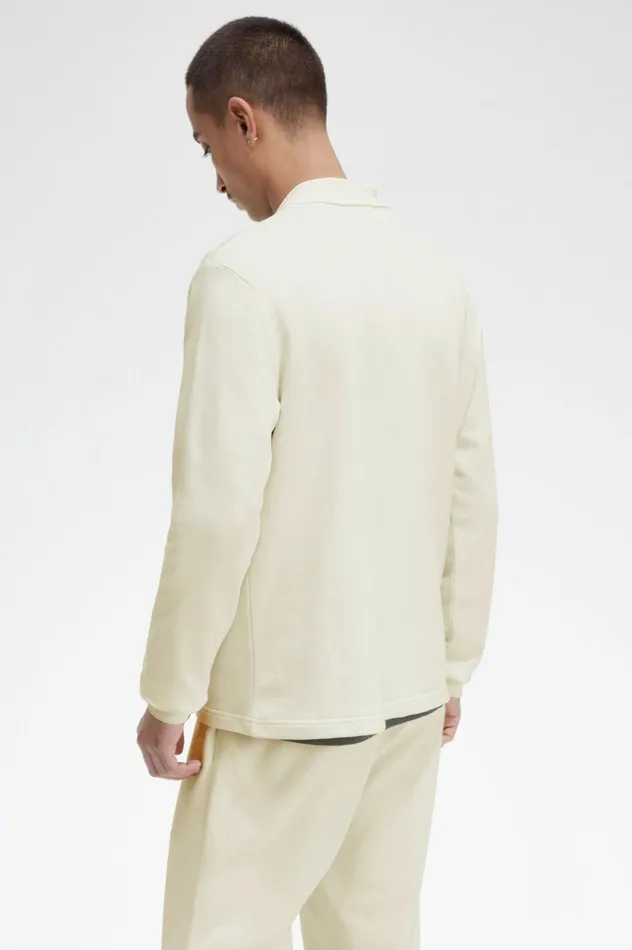 Men Long Sleeve Loopback Sweatshirt Ecru Fred Perry Sweatshirts