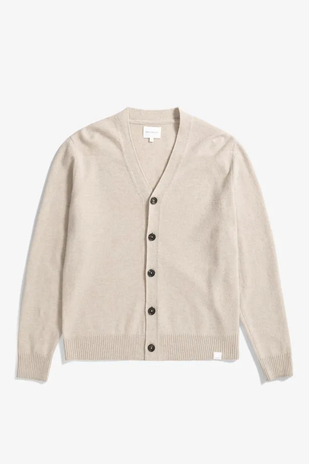 Men Norse Standard Merino Lambswool Cardigan Oatmeal Norse Projects Knitwear