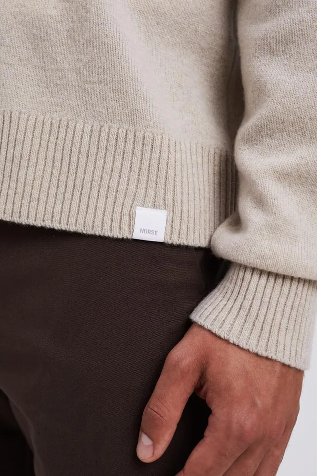 Men Norse Standard Merino Lambswool Cardigan Oatmeal Norse Projects Knitwear
