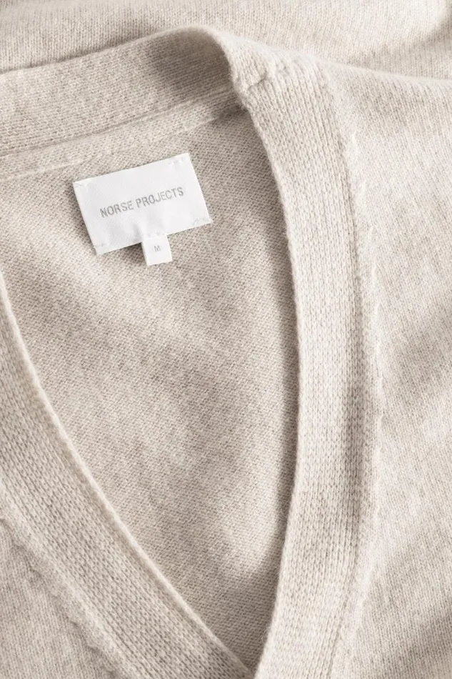 Men Norse Standard Merino Lambswool Cardigan Oatmeal Norse Projects Knitwear