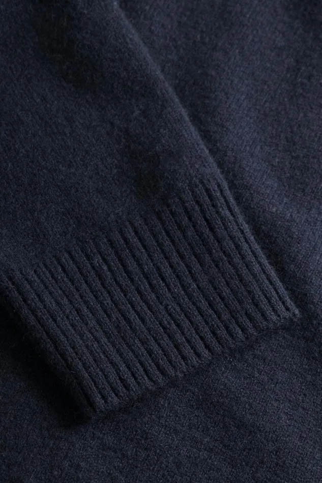 Men Norse Standard Merino Lambswool Polo Dark Navy Norse Projects Knitwear