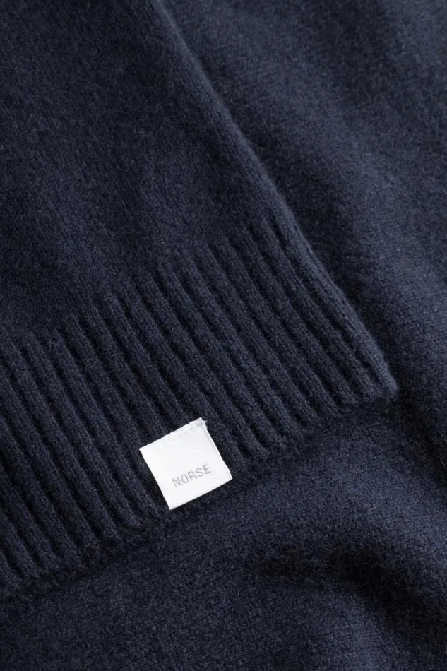 Men Norse Standard Merino Lambswool Polo Dark Navy Norse Projects Knitwear