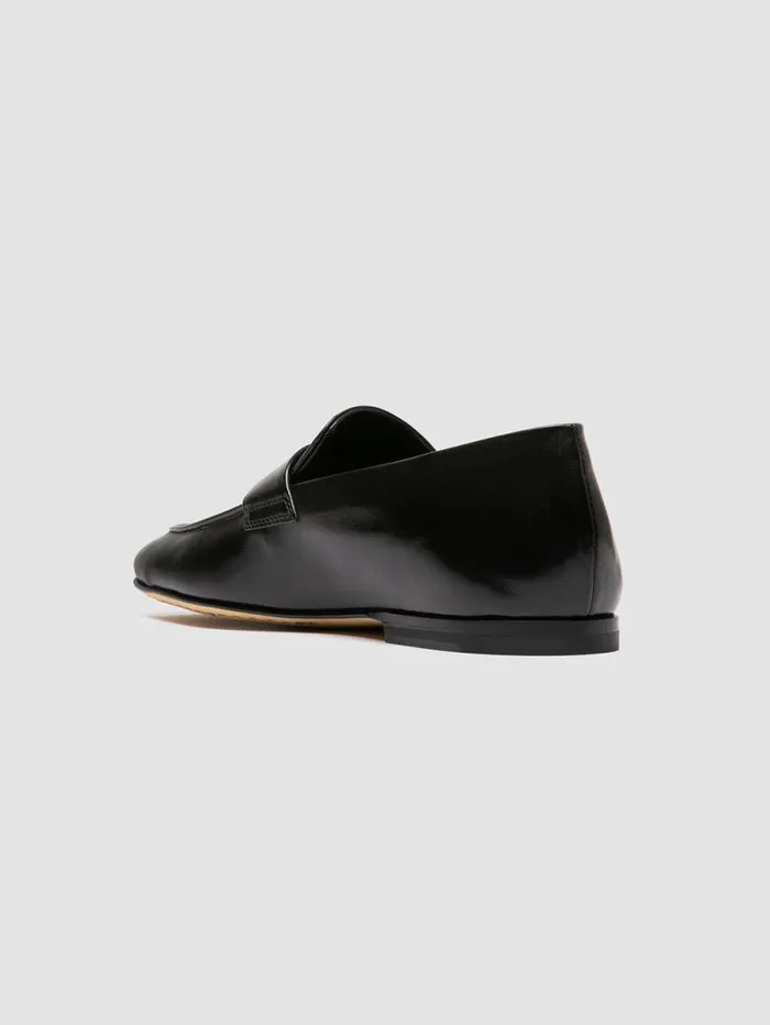 Men Officine Creative Footwear AIRTO 001 Black Leather Penny Loafers Men Officine Creative Footwear AIRTO 001 Black Leather Penny Loafers
