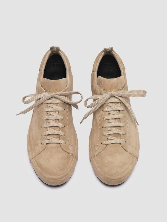 Men Officine Creative Footwear ESSENCE 001 Beige Suede Low Top Sneakers Men Officine Creative Footwear ESSENCE 001 Beige Suede Low Top Sneakers