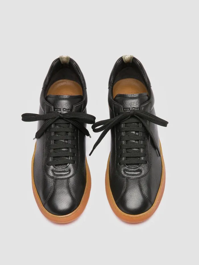 Men Officine Creative Footwear HALO 001 Black Leather Low Top Sneakers Men Officine Creative Footwear HALO 001 Black Leather Low Top Sneakers