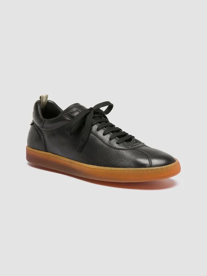 Men Officine Creative Footwear HALO 001 Black Leather Low Top Sneakers Men Officine Creative Footwear HALO 001 Black Leather Low Top Sneakers