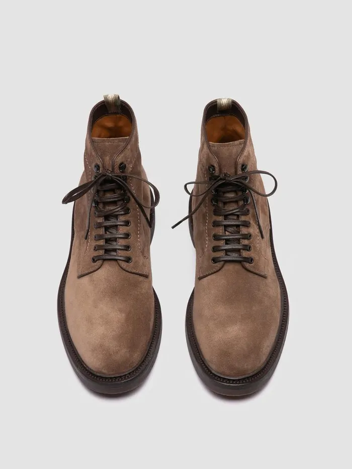Men Officine Creative Footwear HOPKINS FLEXI 203 Taupe Suede Laceup Boots Men Officine Creative Footwear HOPKINS FLEXI 203 Taupe Suede Laceup Boots