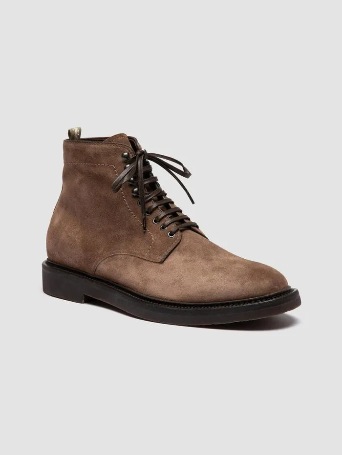 Men Officine Creative Footwear HOPKINS FLEXI 203 Taupe Suede Laceup Boots Men Officine Creative Footwear HOPKINS FLEXI 203 Taupe Suede Laceup Boots