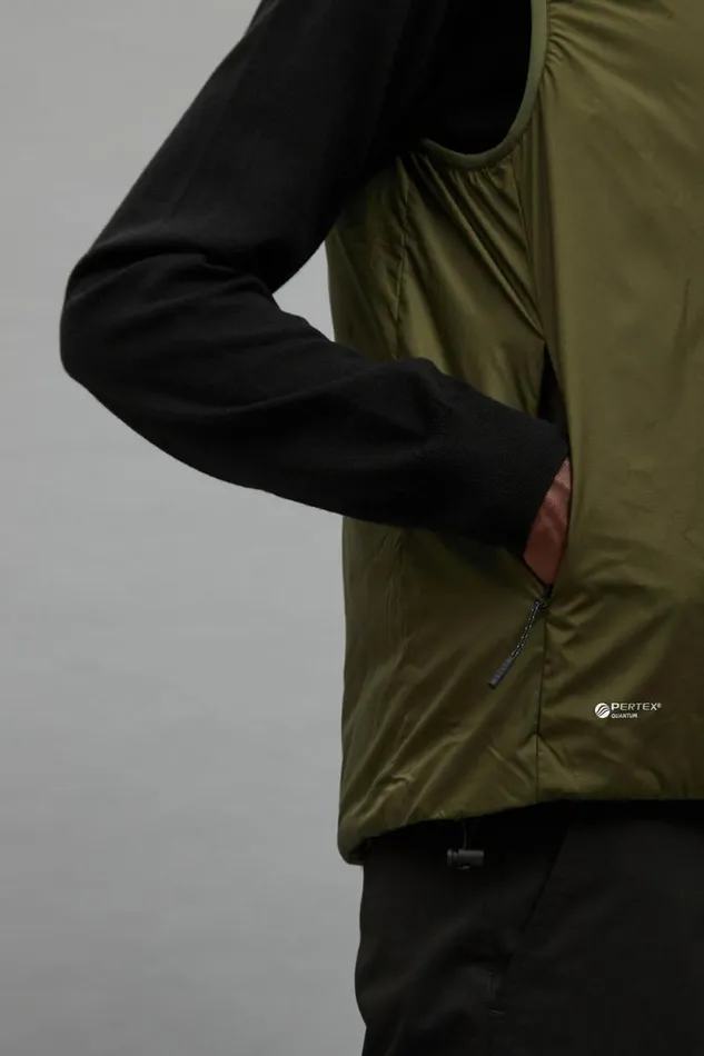 Men Pertex Quantum Midlayer Vest Army Green Norse Projects Outerwear