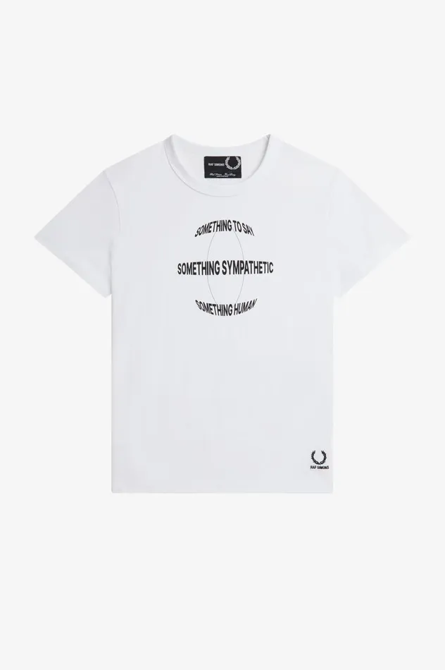 Men Raf SimonsPrinted SlimFit TShirt White Fred Perry TShirts