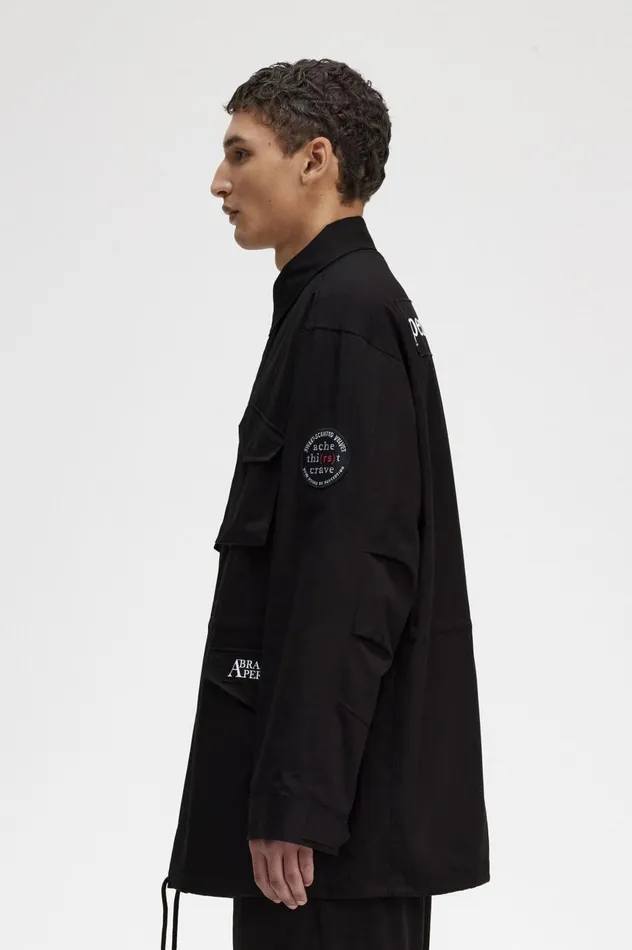 Men Raf SimonsUtility Jacket Royal Blue Fred Perry Coats and Jackets