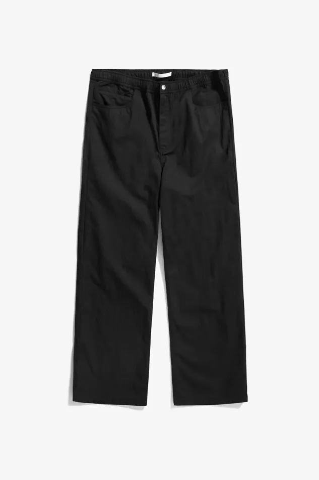 Men Ragnar Fine Broken Twill Black Norse Projects Trousers