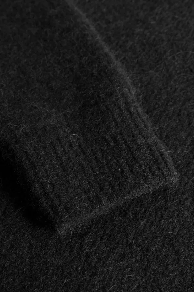 Men Rasmus Relaxed Brushed Polo Black Norse Projects Knitwear