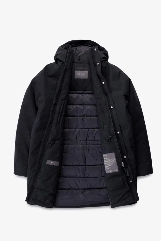 Men Rokkvi 60 GoreTex Wool Down Jacket Charcoal Melange Norse Projects Outerwear