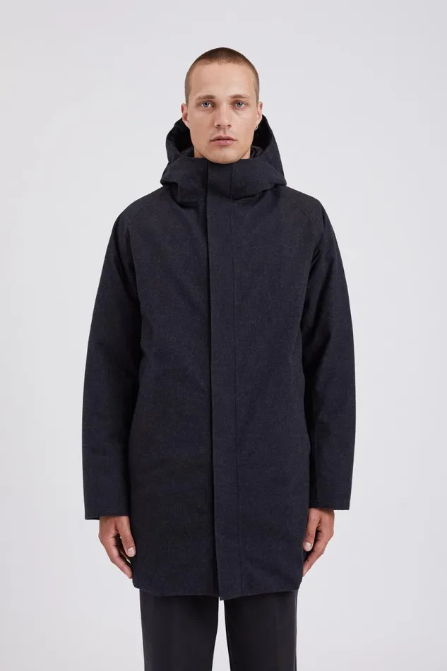 Men Rokkvi 60 GoreTex Wool Down Jacket Charcoal Melange Norse Projects Outerwear