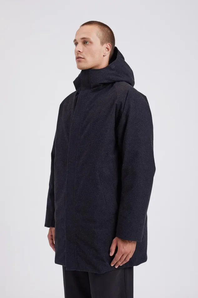 Men Rokkvi 60 GoreTex Wool Down Jacket Charcoal Melange Norse Projects Outerwear