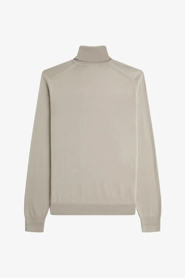Men Roll Neck Jumper Dark Oatmeal Fred Perry Knitwear