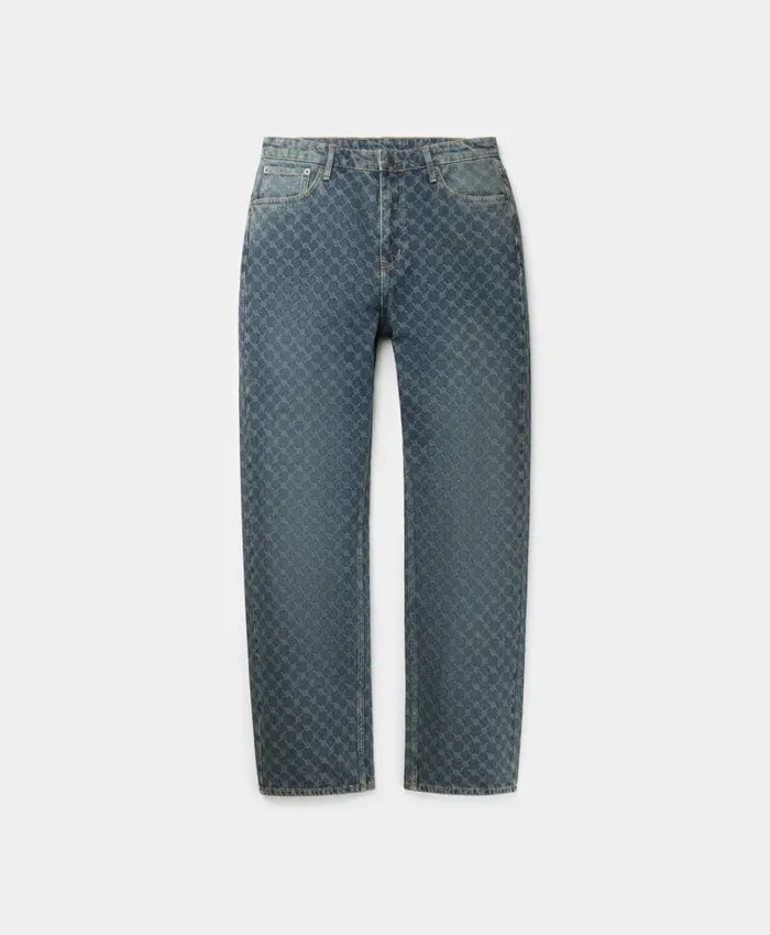 Men Sand Blue Amba Monogram Relaxed Jeans Daily Paper Jeans