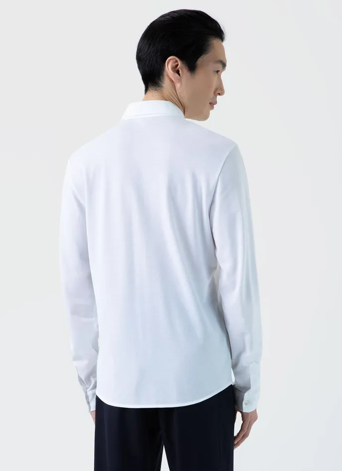 Men Shirts ussunspel Piqu Shirt White Men Shirts ussunspel Piqu Shirt White