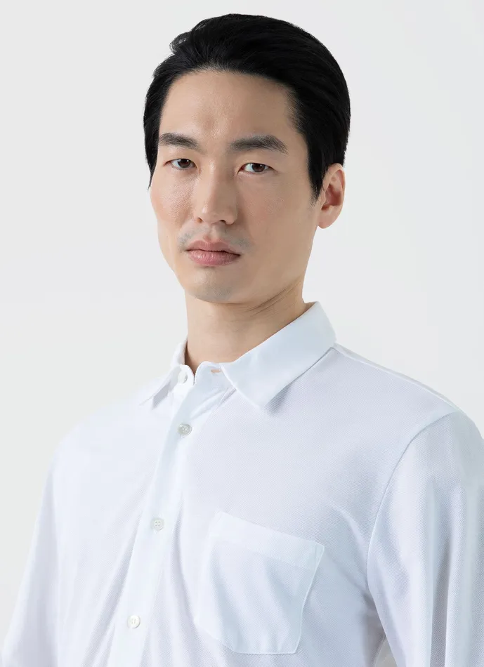 Men Shirts ussunspel Piqu Shirt White Men Shirts ussunspel Piqu Shirt White