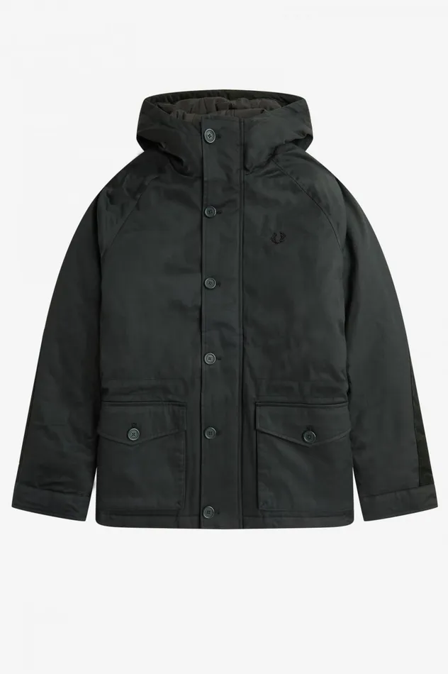 Men Short Snorkel Parka Night Green Fred Perry Coats and Jackets