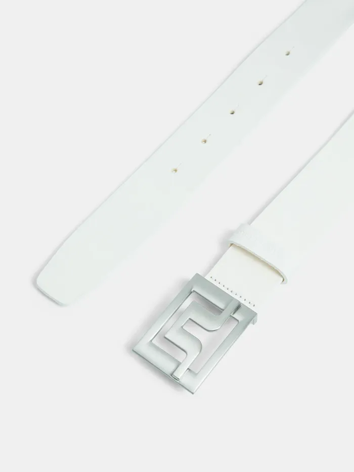 Men Slater 40 White Leather White JLindeberg Belts Men Slater 40 White Leather White JLindeberg Belts