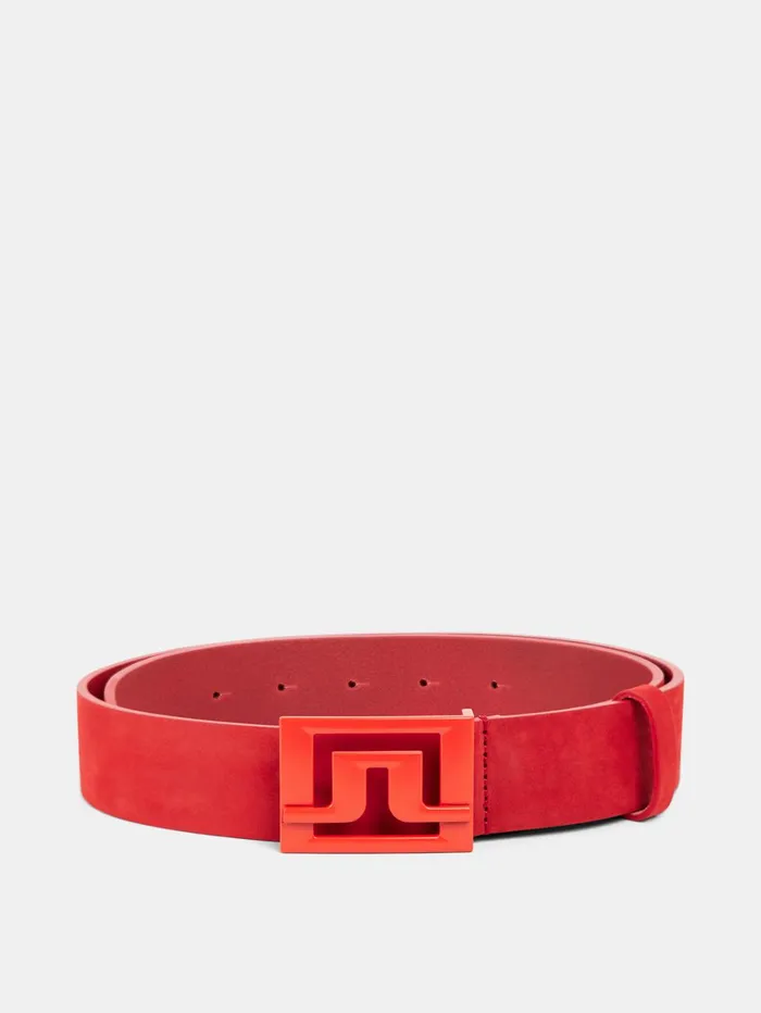 Men Slater Leather Belt Fiery Red JLindeberg Belts
