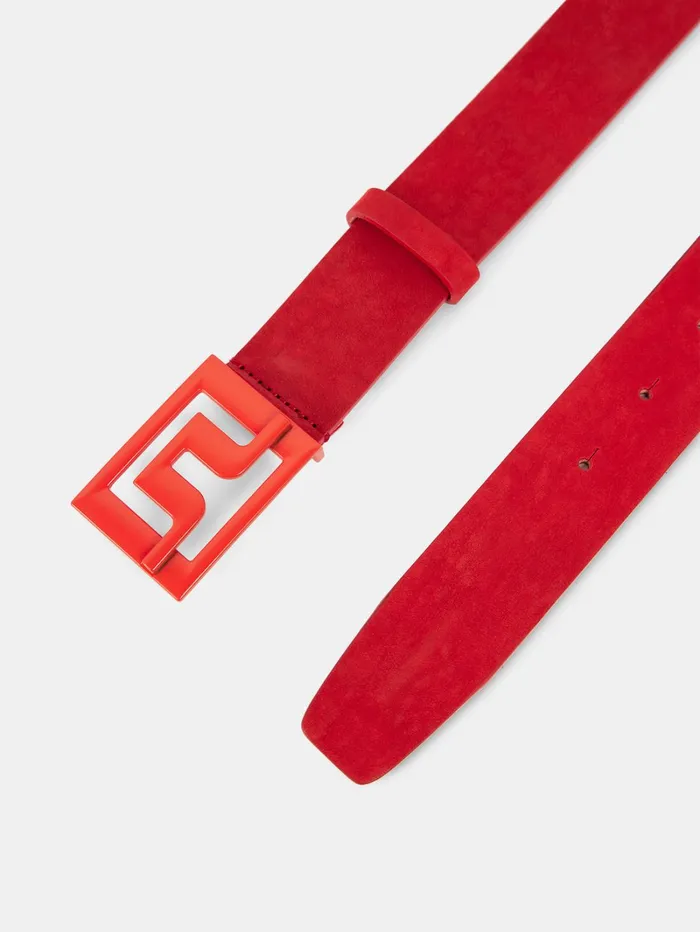 Men Slater Leather Belt Fiery Red JLindeberg Belts Men Slater Leather Belt Fiery Red JLindeberg Belts