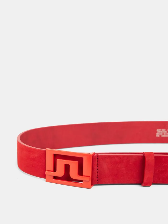 Men Slater Leather Belt Fiery Red JLindeberg Belts Men Slater Leather Belt Fiery Red JLindeberg Belts