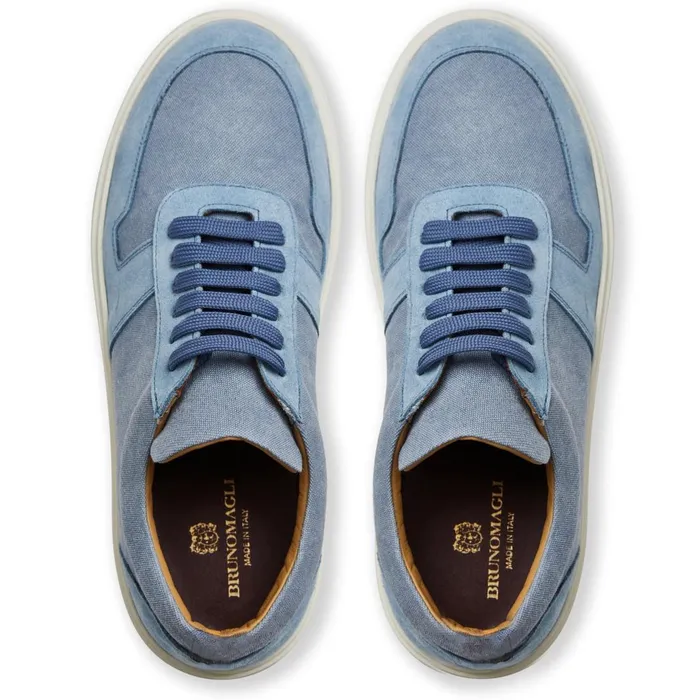 Men Sneakers Bruno Magli Darian Sneaker Light Blue Canvas
