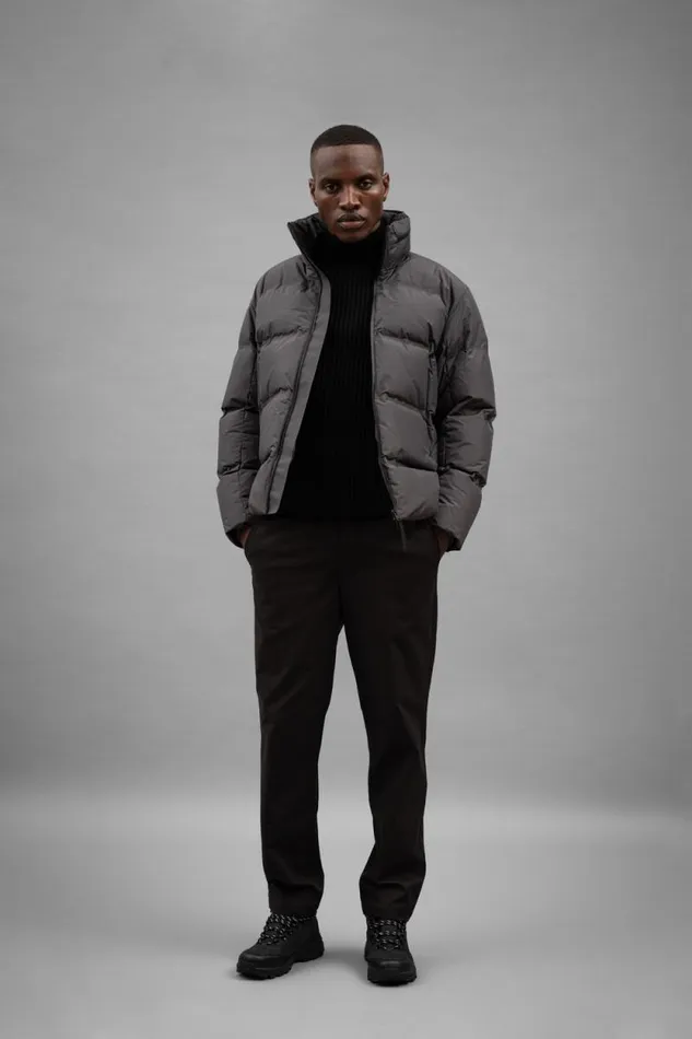 Men Stand Collar Short Down Jacket Pertex Shield Battleship Grey Norse Projects Outerwear