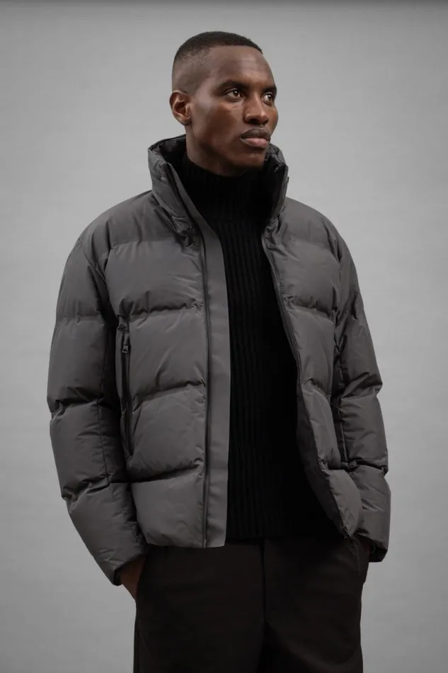 Men Stand Collar Short Down Jacket Pertex Shield Battleship Grey Norse Projects Outerwear