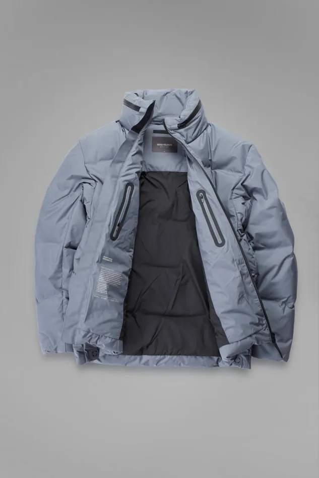 Men Stand Collar Short Down Jacket Pertex Shield Dark Ice Blue Norse Projects Outerwear
