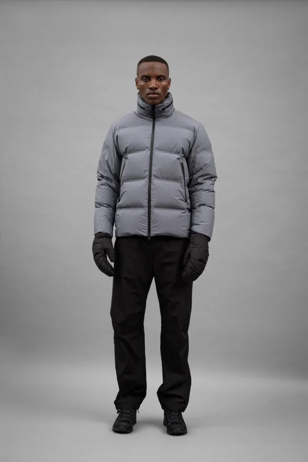 Men Stand Collar Short Down Jacket Pertex Shield Dark Ice Blue Norse Projects Outerwear