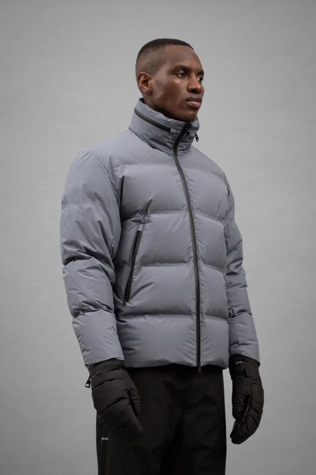 Men Stand Collar Short Down Jacket Pertex Shield Dark Ice Blue Norse Projects Outerwear