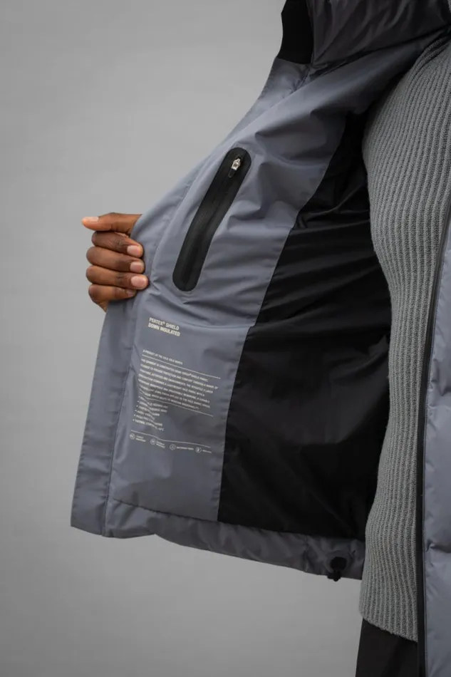 Men Stand Collar Short Down Jacket Pertex Shield Dark Ice Blue Norse Projects Outerwear
