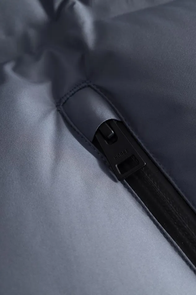 Men Stand Collar Short Down Jacket Pertex Shield Dark Ice Blue Norse Projects Outerwear