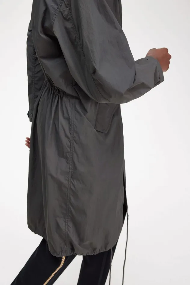 Men Straight Hem Parka Gunmetal Fred Perry Coats and Jackets