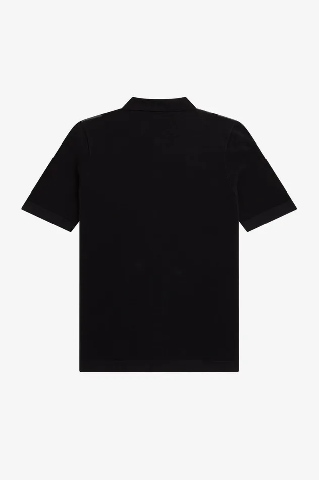 Men Striped Knitted Shirt Black Fred Perry Knitwear