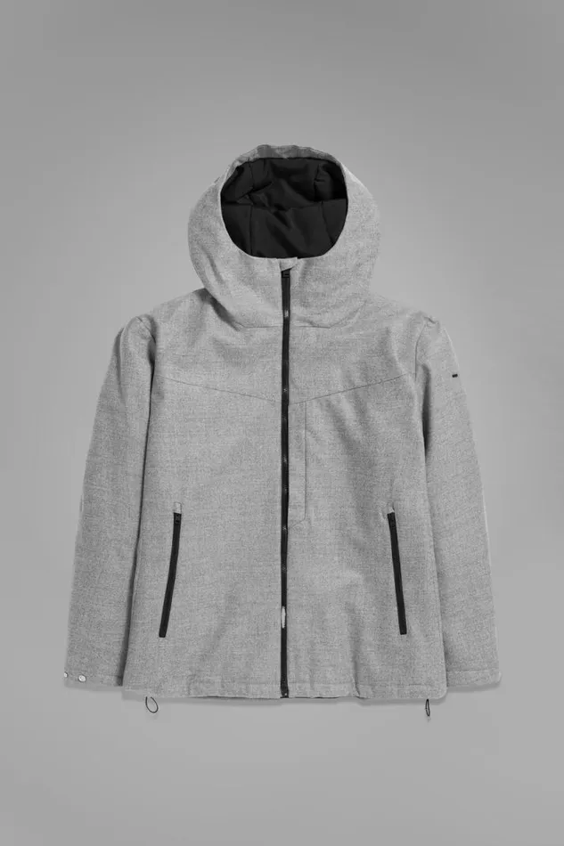 Men Technical Jacket Loro Piana Clima System Wool Light Grey Melange Norse Projects Outerwear