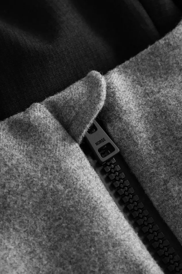 Men Technical Jacket Loro Piana Clima System Wool Light Grey Melange Norse Projects Outerwear