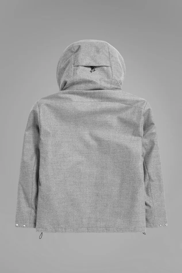 Men Technical Jacket Loro Piana Clima System Wool Light Grey Melange Norse Projects Outerwear