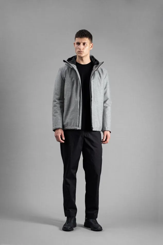 Men Technical Jacket Loro Piana Clima System Wool Light Grey Melange Norse Projects Outerwear
