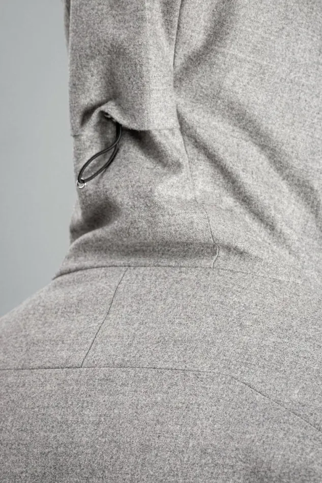 Men Technical Jacket Loro Piana Clima System Wool Light Grey Melange Norse Projects Outerwear