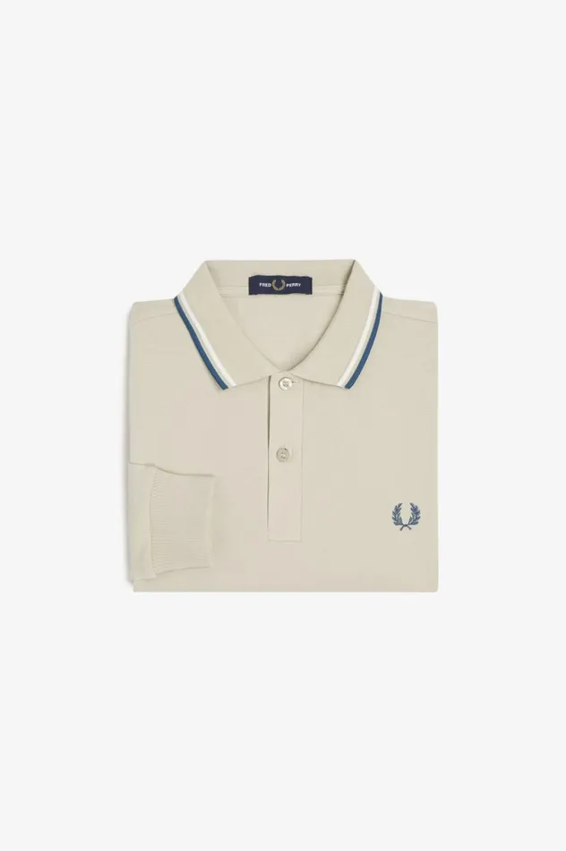 Men The ShirtM3636 Light Oystersnow Whitepetrol Blue Fred Perry The Fred Perry Shirt