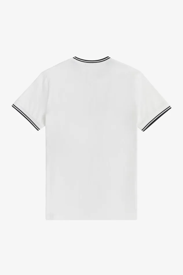Men Twin Tipped TShirt White Fred Perry TShirts