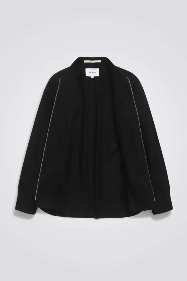 Men Ulrik Gabardine Overshirt Black Norse Projects Overshirts
