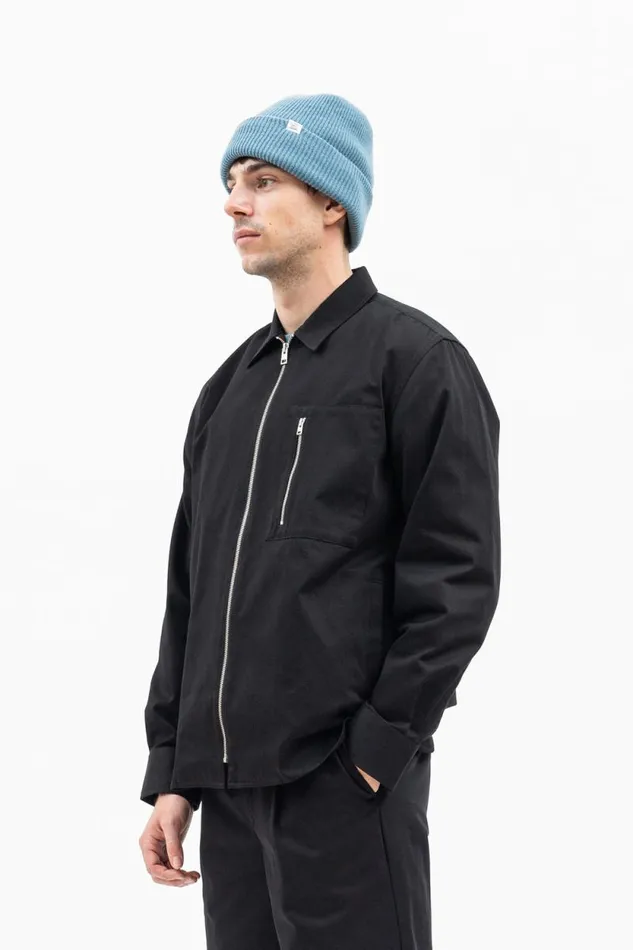 Men Ulrik Gabardine Overshirt Black Norse Projects Overshirts