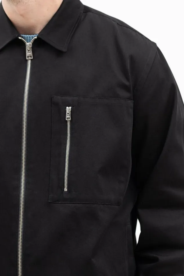 Men Ulrik Gabardine Overshirt Black Norse Projects Overshirts