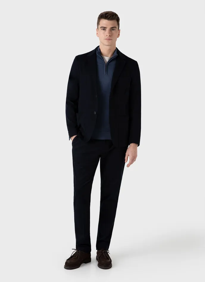Men ussunspel ExtraFine Merino Zip Neck Slate Blue Knitwear Men ussunspel ExtraFine Merino Zip Neck Slate Blue Knitwear
